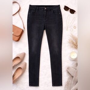 American Eagle Dream Stretch Black Jeans Size 14 Long High Rise Skinny